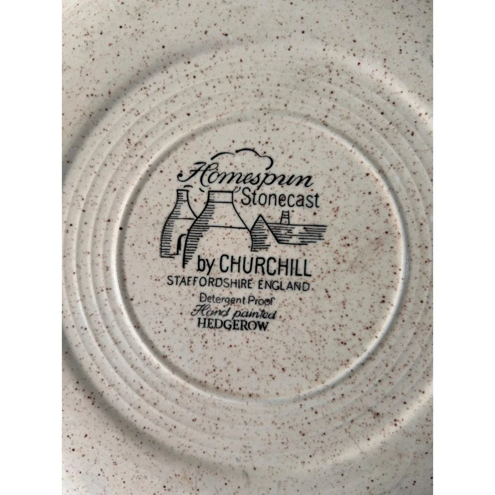 Churchill Homespun Stonecast Hedgerow Dinner‎ Plate Vintage English Ironstone